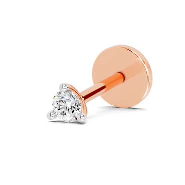 0.25 Carat Round Shape Diamond Nose Pin | 14K Rose Gold-Screw
