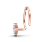 0.03 Carat Lab Grown Diamond Moon Bloom Nosepin | 14K Rose Gold (Wire)