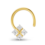 0.03 Carat Lab Grown Diamond Moon Bloom Nosepin | 14K Yellow Gold (Wire)