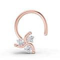 0.03 Ct Round Shape Floral Diamond Nose Pin | 14K Rose Gold