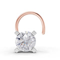 0.35 Ct Round Shape 4 Prong Solitaire Diamond Nose Pin | 14K Rose Gold