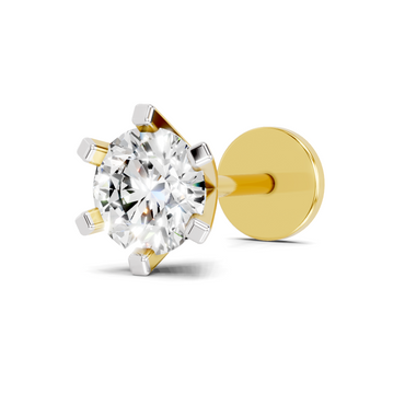0.35 Carat Round Shape Nose Pin | 14K Yellow Gold-Screw