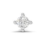 0.06 Carat Lab Grown Diamond 4-Prong Nose Stud Nosepin | 14K White Gold (Screw)