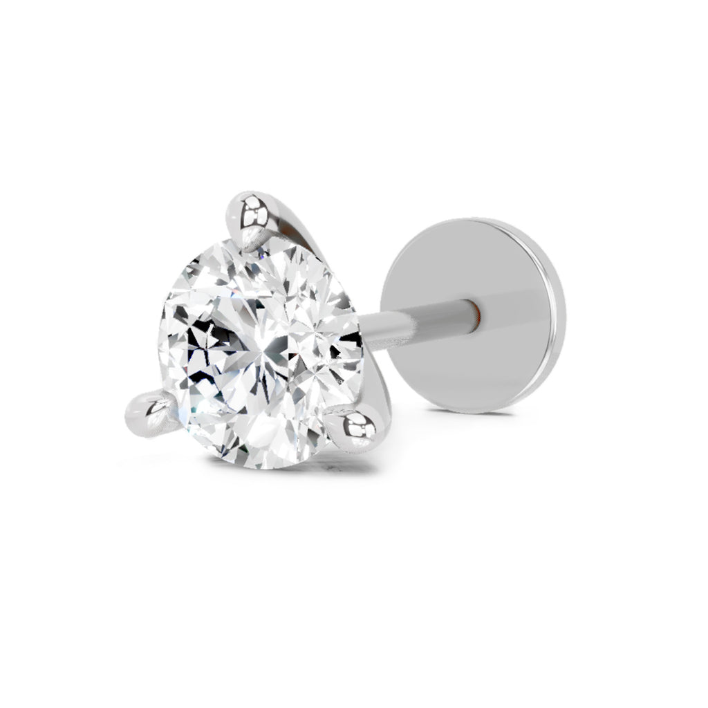 0.50 Ct Solitaire Round Shape Diamond Nose Pin | 14K Yellow Gold