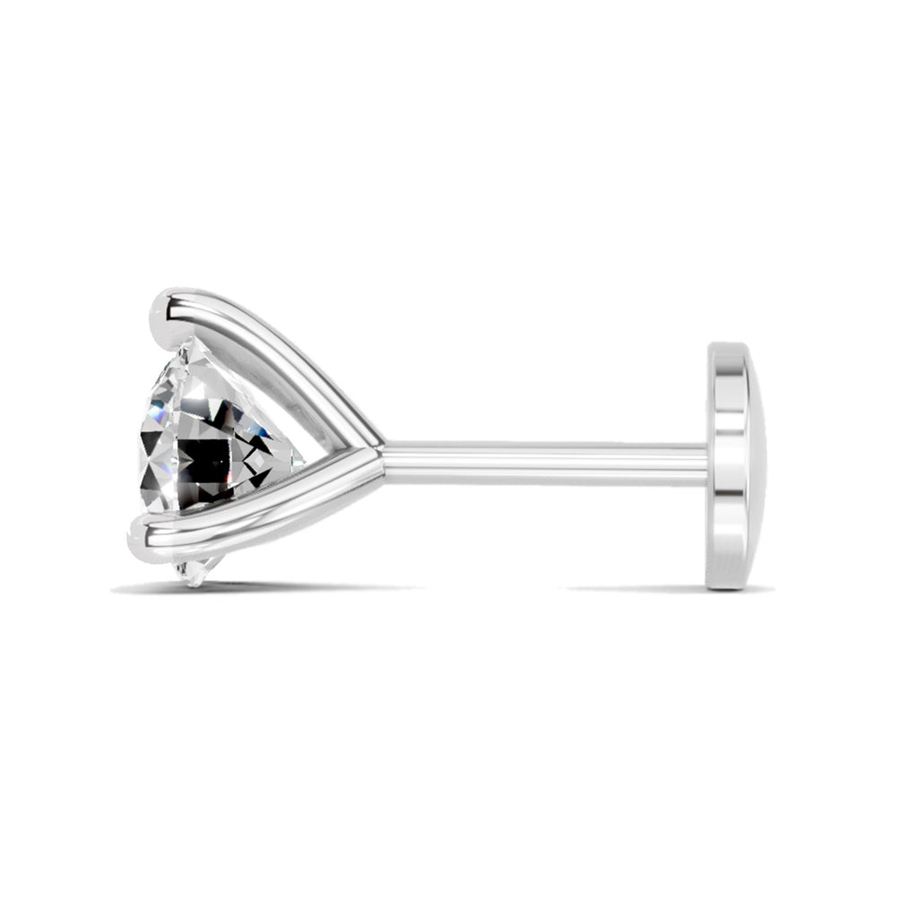 0.50 Ct Solitaire Round Shape Diamond Nose Pin | 14K Rose Gold