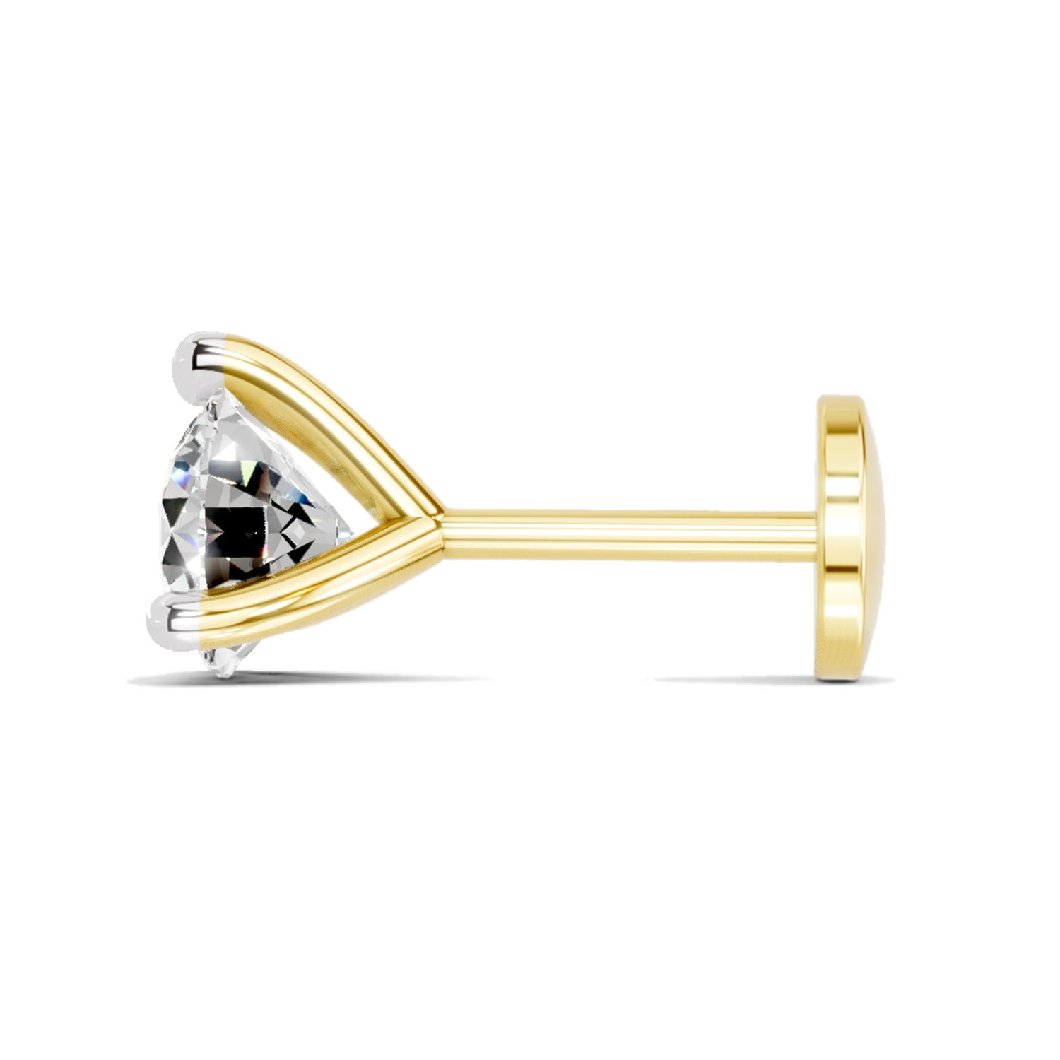0.50 Ct Solitaire Round Shape Diamond Nose Pin | 14K Rose Gold