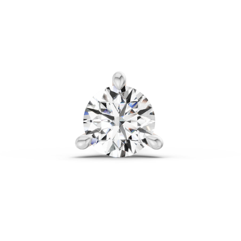 0.50 Ct Solitaire Round Shape Diamond Nose Pin | 14K Rose Gold