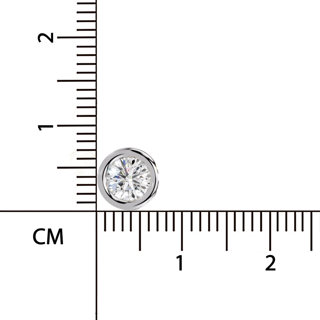 0.50 Carat Round Shape Bezel Solitaire Diamond Nose Pin | 14K Yellow Gold -Screw