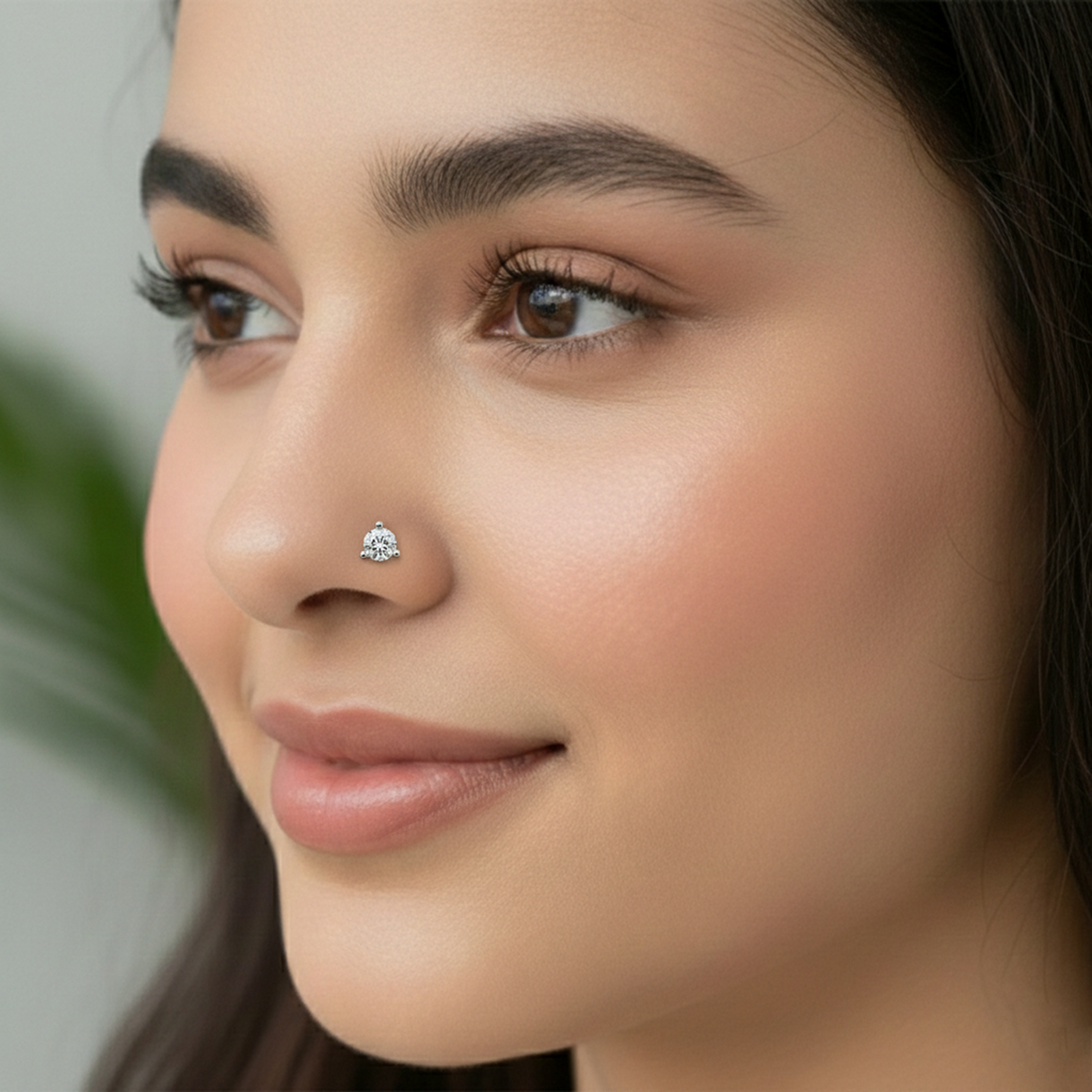 Solitaire Nosepin 0.5 Ct | 14Kt White Gold