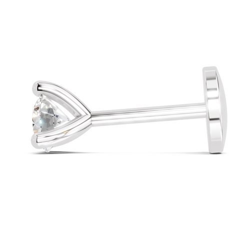 0.15 Carat Lab Grown Diamond Aurora Solitaire Nosepin | 14K White Gold (Screw)