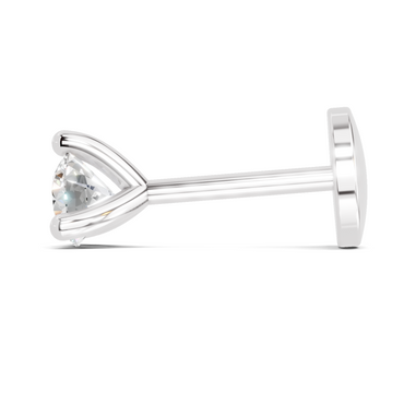 0.15 Carat Lab Grown Diamond Aurora Solitaire Nosepin | 14K White Gold (Screw)