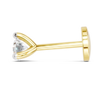 0.15 Carat Lab Grown Diamond Aurora Solitaire Nosepin | 14K Yellow Gold (Screw)