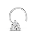 0.15 Carat Lab Grown Diamond Aurora Solitaire Nosepin | 14K White Gold (Wire)