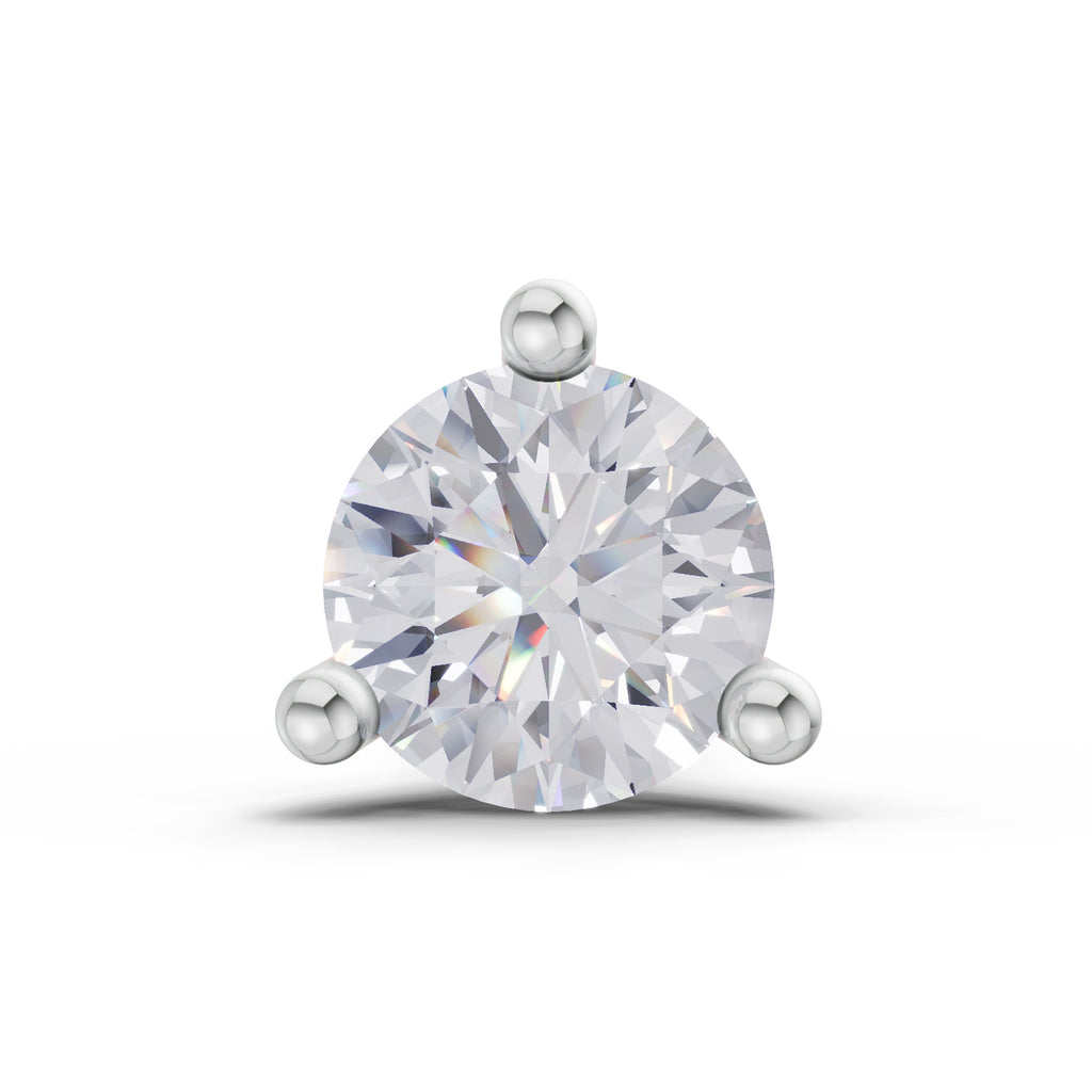 0.21 Carat Round Shape 3 Prong Solitaire Diamond Nose Pin | 14K Yellow Gold-Screw