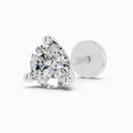 0.21 Carat Round Shape 3 Prong Solitaire Diamond Nose Pin | 14K White Gold-Screw