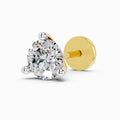 0.21 Carat Round Shape 3 Prong Solitaire Diamond Nose Pin | 14K Yellow Gold-Screw