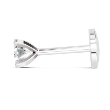 0.15 Carat Lab Grown Diamond classic crown Nosepin | 14K White Gold (Screw)