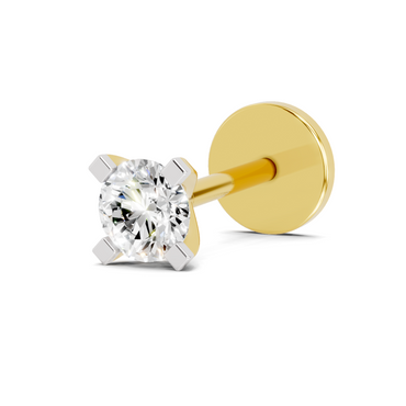 0.15 Carat Lab Grown Diamond classic crown Nosepin | 14K Yellow Gold (Screw)