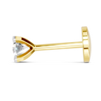 0.15 Carat Lab Grown Diamond classic crown Nosepin | 14K Yellow Gold (Screw)