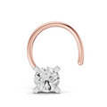 0.15 Carat Lab Grown Diamond classic crown Nosepin | 14K Rose Gold (Wire)
