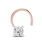 0.15 Carat Lab Grown Diamond classic crown Nosepin | 14K Rose Gold (Wire)