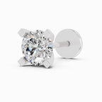 0.21 Carat Round Shape 4 Prong Solitaire Diamond Nose Pin | 14K Yellow Gold-Screw