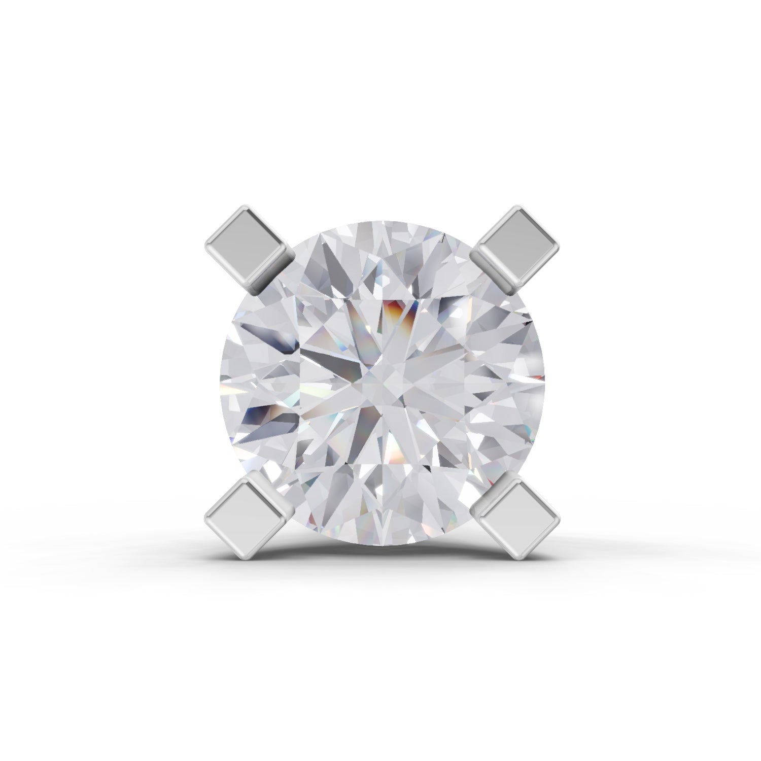 0.21 Carat Round Shape 4 Prong Solitaire Diamond Nose Pin | 14K Yellow Gold-Screw