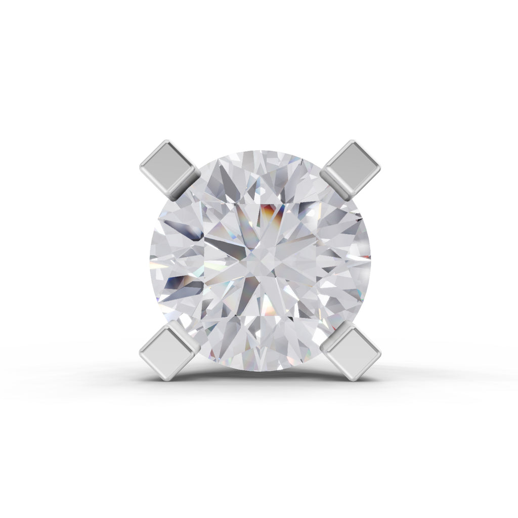 0.21 Carat Round Shape 4 Prong Solitaire Diamond Nose Pin | 14K Yellow Gold-Screw