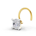 0.21 Ct Round Shape 4 Prong Solitaire Diamond Nose Pin | 14K Yellow Gold