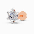 0.15 Carat Round Shape Solitaire Diamond Nose Pin | 14K Rose Gold-Screw
