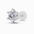 0.15 Carat Round Shape Solitaire Diamond Nose Pin | 14K White Gold-Screw