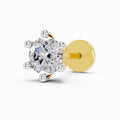 0.15 Carat Round Shape Solitaire Diamond Nose Pin | 14K Yellow Gold-Screw
