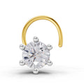 0.15 Ct Round Shape Solitaire Diamond Nose Pin | 14K Yellow Gold