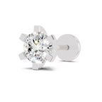 0.21 Carat Lab Grown Diamond classic 6-Prong Solitaire Nosepin | 14K White Gold (Screw)