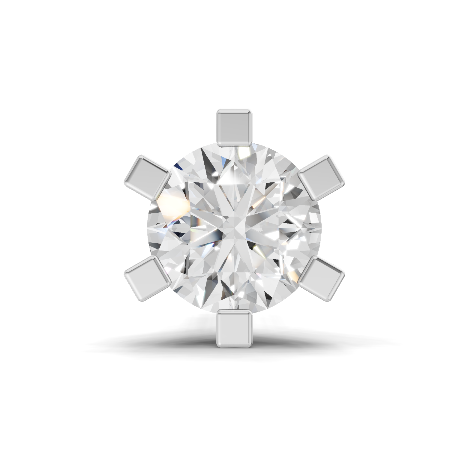 0.21 Carat Lab Grown Diamond classic 6-Prong Solitaire Nosepin | 14K White Gold (Screw)
