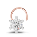 0.21 Carat Lab Grown Diamond classic 6-Prong Solitaire Nosepin | 14K Rose Gold (Wire)
