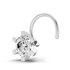 0.21 Carat Lab Grown Diamond classic 6-Prong Solitaire Nosepin | 14K White Gold (Wire)