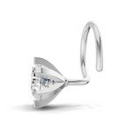 0.21 Carat Lab Grown Diamond classic 6-Prong Solitaire Nosepin | 14K White Gold (Wire)