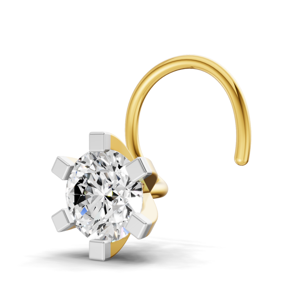 0.21 Carat Lab Grown Diamond classic 6-Prong Solitaire Nosepin | 14K Yellow Gold (Wire)
