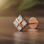 Floral Nosepin 0.06 Ct | 14Kt White Gold