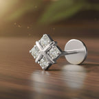 Floral Nosepin 0.06 Ct | 14Kt White Gold