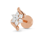 0.07 Ct Swirl Nose Pin Round Shape | 14K Yellow Gold