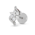0.07 Ct Swirl Nose Pin Round Shape | 14K Yellow Gold