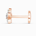 0.06 Ct Floral Stud Round Shape Nose Pin | 14K Rose Gold