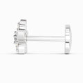 0.06 Ct Floral Stud Round Shape Nose Pin | 14K White Gold