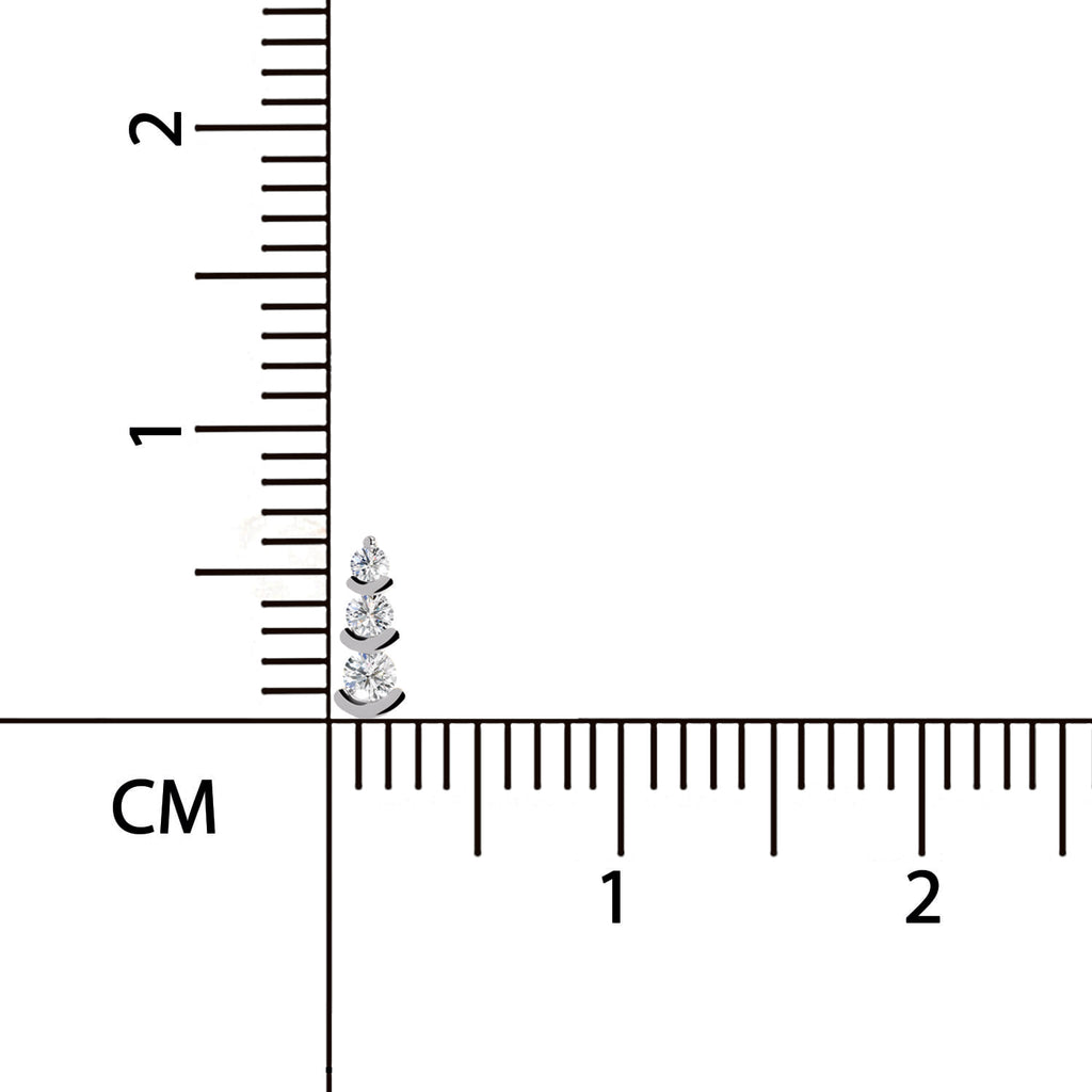 3 Stone Nosepin 0.06 Ct | 14Kt Yellow Gold