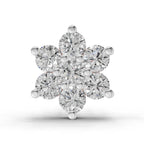0.48 Carat Round Shape floral cluster Diamond Nose Pin | 14K Rose Gold-Screw