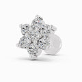 0.48 Carat Round Shape floral cluster Diamond Nose Pin | 14K White Gold-Screw