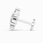 0.48 Carat Round Shape floral cluster Diamond Nose Pin | 14K Rose Gold-Screw