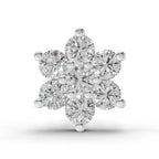 0.48 Carat Round Shape floral cluster Diamond Nose Pin | 14K Rose Gold-Screw